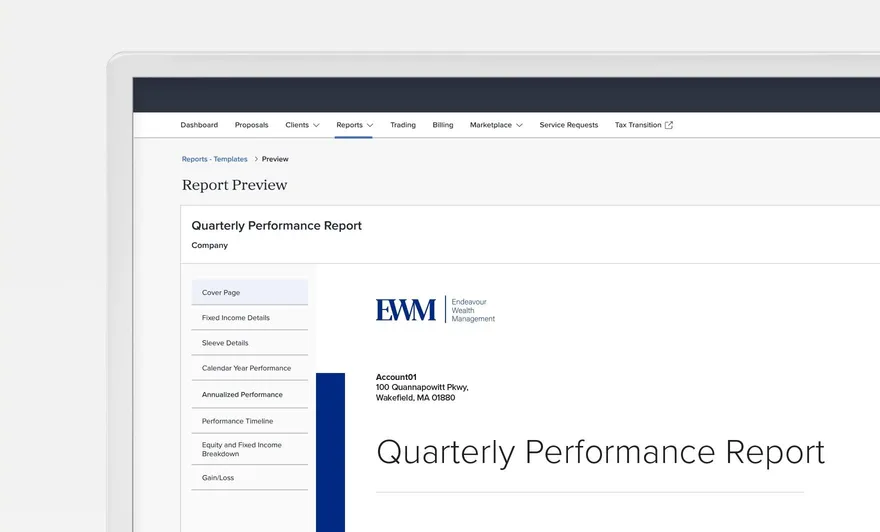 Vestmark Advisor Suite Reporting