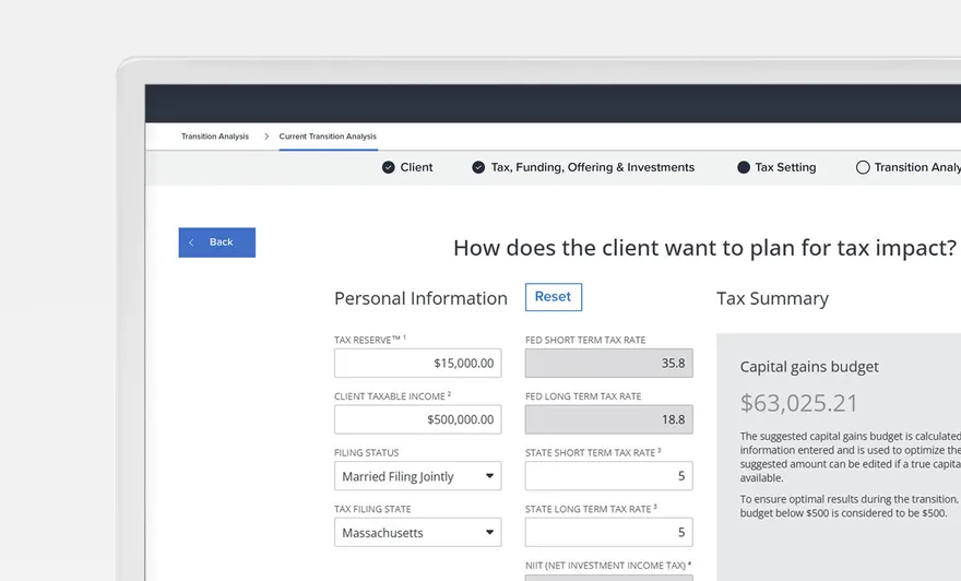 Vestmark Investment Advisory Tax Settings